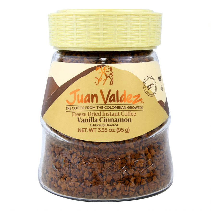 Juan Valdez 100% Colombiano Freeze Dried Coffee, Vanicanela, 3.35 oz Jar