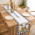 thumbnail image 3 of Table Runner 60 Inches Long for Kitchen Dining, Yak Sunflowers Dresser Scarf Farmhouse, Dining Table Decorations for Wedding/Parties, Yellow Floral Black White Checkered Pastoral 13 x 60 In, 3 of 8