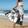 thumbnail image 6 of LWavelet Women Cherry Blossom Print Tiered Maxi Skirt Elastic Waist With Pockets Romantic Long Skirt White S, 6 of 6