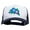 White Navy, variant on Pansies Flower Patched 5 Panel High Profile Poly Cotton Twill Mesh Trucker Cap - White Navy OSFM