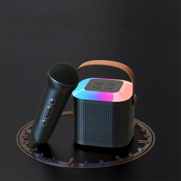 Micrófono portátil de mano, minialtavoz pequeño para exteriores y hogar, conjunto de sonido de karaoke inalámbrico inteligente con Bluetooth.