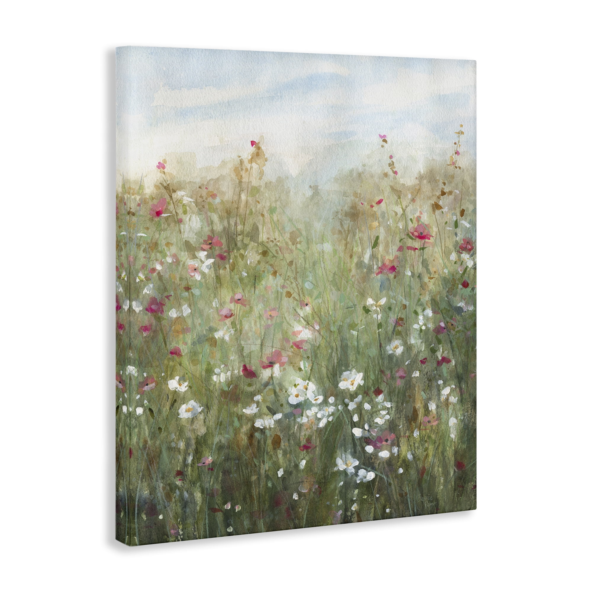 Stupell Industries Fragrant Wildflower Field Landscape & Nature Painting Wrapped Canvas Art Print Wall Art, 30 x 40