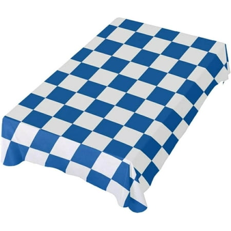 

Hyjoy Outdoor & Indoor Rectangle Tablecloth Blue and White Check Plaid Dinner Table Cover for Patio Picnic Holiday Party 54x72In