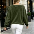 thumbnail image 7 of Staron Women's Fall Winter Off Shoulder Long Sleeve Oversized Comfy Casual Sweater Top Army Green L, 7 of 7