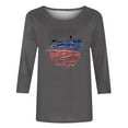 thumbnail image 5 of Dazajoo 4th of July Tunic Tops for Women Summer 3/4 Sleeve Casual American Flag Patriotic Graphic Vintage Tee Shirts 2024 Womens Independence Day Round Neck Blouses Flash Deals Today,Gray,S, 5 of 6
