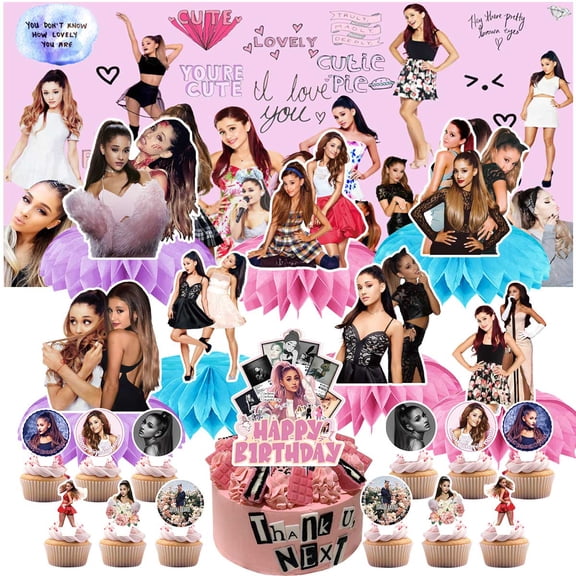 Ariana Grande Aesthetic Party Decorations Decor Supplies Honeycomb Centerpieces Table Toppers Cake Toppers for Birthday Photo Props