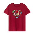 thumbnail image 1 of Camiseta para mujer Camiseta con cuello redondo Camiseta de manga corta para mujer para viajar con mochila L, 1 of 7