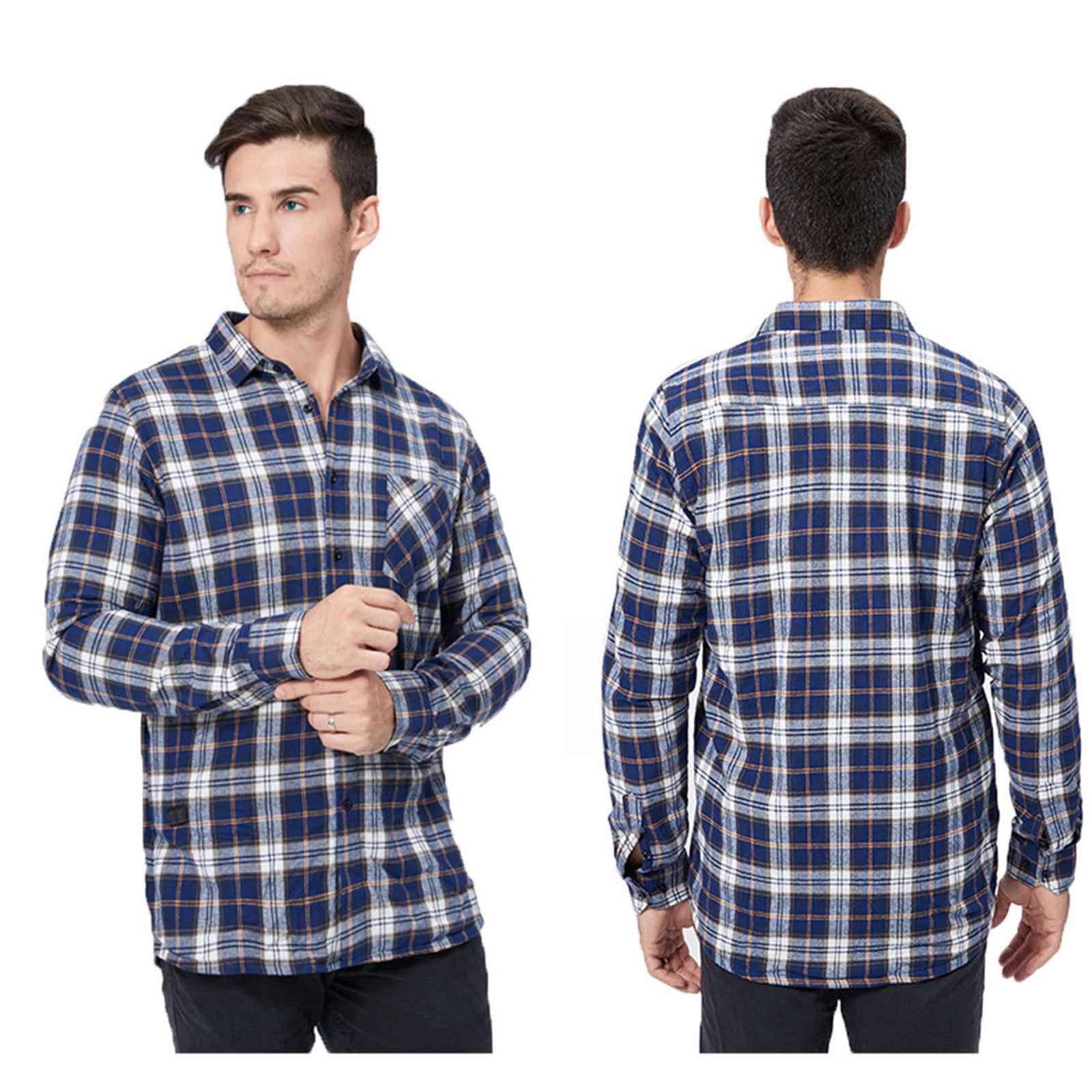 Mens Winter Plaid Shirt USB Infrared 
