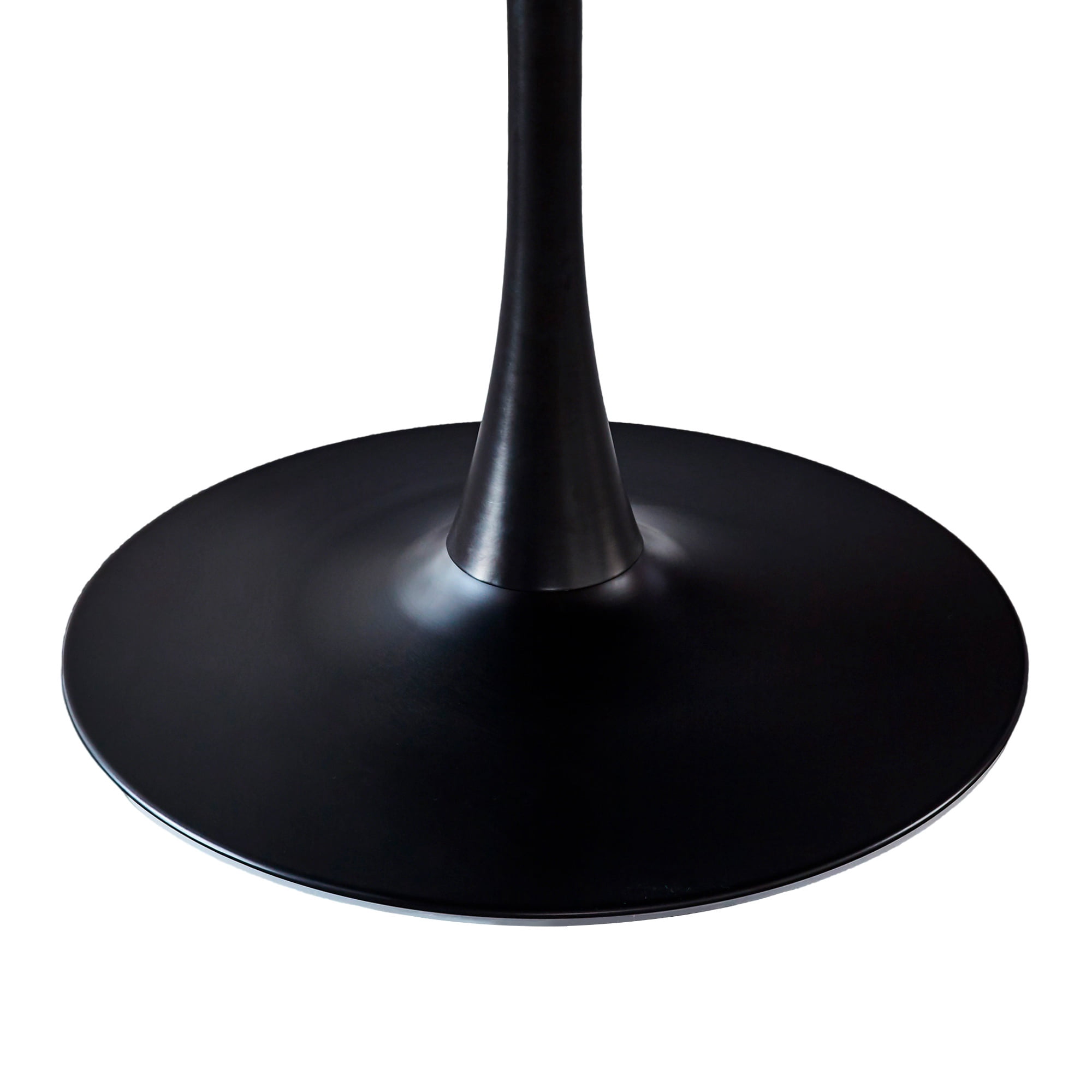 Holaki 42.1" Round Dining Table with MDF Top & Metal Tulip Pedestal Frame for Kitchen, Living Room, Bedroom, Black