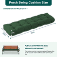 thumbnail image 5 of PUKNLY Porch Swing Cushion 60*20*4 in, 2-3 Seater Waterproof & Fade-Resistant Bench Seat Cushion Replacement with Strips, Outdoor Swing Pads for Camping, Beach, Garden, Patio, Balcony, Dark Green, 5 of 7