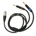 thumbnail image 3 of Cable doble macho de 6,35 mm a XLR hembra, conectores chapados en oro de 24 K, adaptador conversor divisor en Y doble de 1/4 de pulgada a XLR, 3 m/9,8 pies, 3 of 12