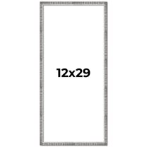 12x29 Frame Silver Grey Distressed Solid Wood Picture Frame | 0.75 Inch Moulding Width | Interior