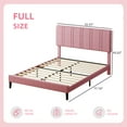 thumbnail image 6 of 4 EVER WINNER Full Size Upholstered Platform Bed Frame with Headboard, Pink Full Bed Frame, No Box Spring Needed, Pink, 6 of 7