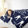 thumbnail image 5 of Homewish Sport Theme Full Size Comforter Sets,Ice Hockey Lover Bedding Comforter Set,White Deepblue Bedding Sets For Girls Kids,Super Cozy Room Decor Reversible,3 Pieces, 5 of 9