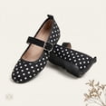 thumbnail image 6 of Women's Mary Jane Flats Polka Dot Round Toe Slip On Casual Lightweight Walking Shoes with Adjustable Buckle Strap for Daily Wear Black 9, 6 of 9