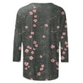 thumbnail image 5 of VBTAPA 3/4 Sleeve Shirts for Women Cute Floral Graphic Tees Dressy Casual Summer Blouse Tops Sales of the Day Multicolor S, 5 of 6