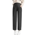 thumbnail image 3 of Loopsun Pants for Women, Pregnancy Casual Pants, Women's Solid Stretchy Waist Outdoor Wear Full Length Maternity Pants Gray, 3XL, 3 of 5