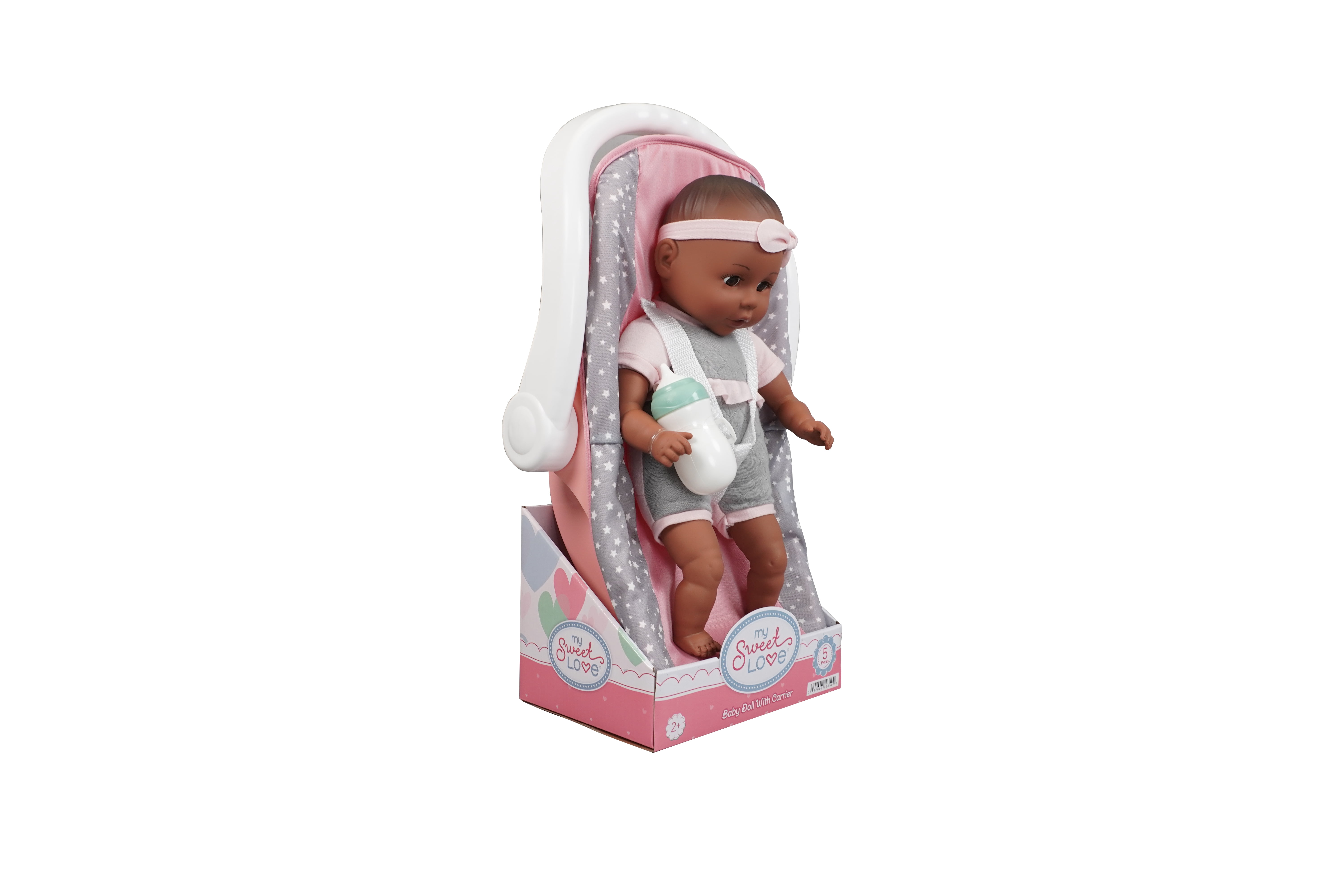 My Sweet Love Baby Doll Carrier Play Set, Deep Skin Tone, 14-inch, 3 Pieces