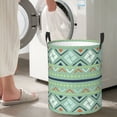 thumbnail image 4 of DouZhe Grands Paniers à Linge Pliables Étanches, Imprimés Rétro Bohèmes de Style Ancien Circular Hamper avec Poignées, 4 of 6