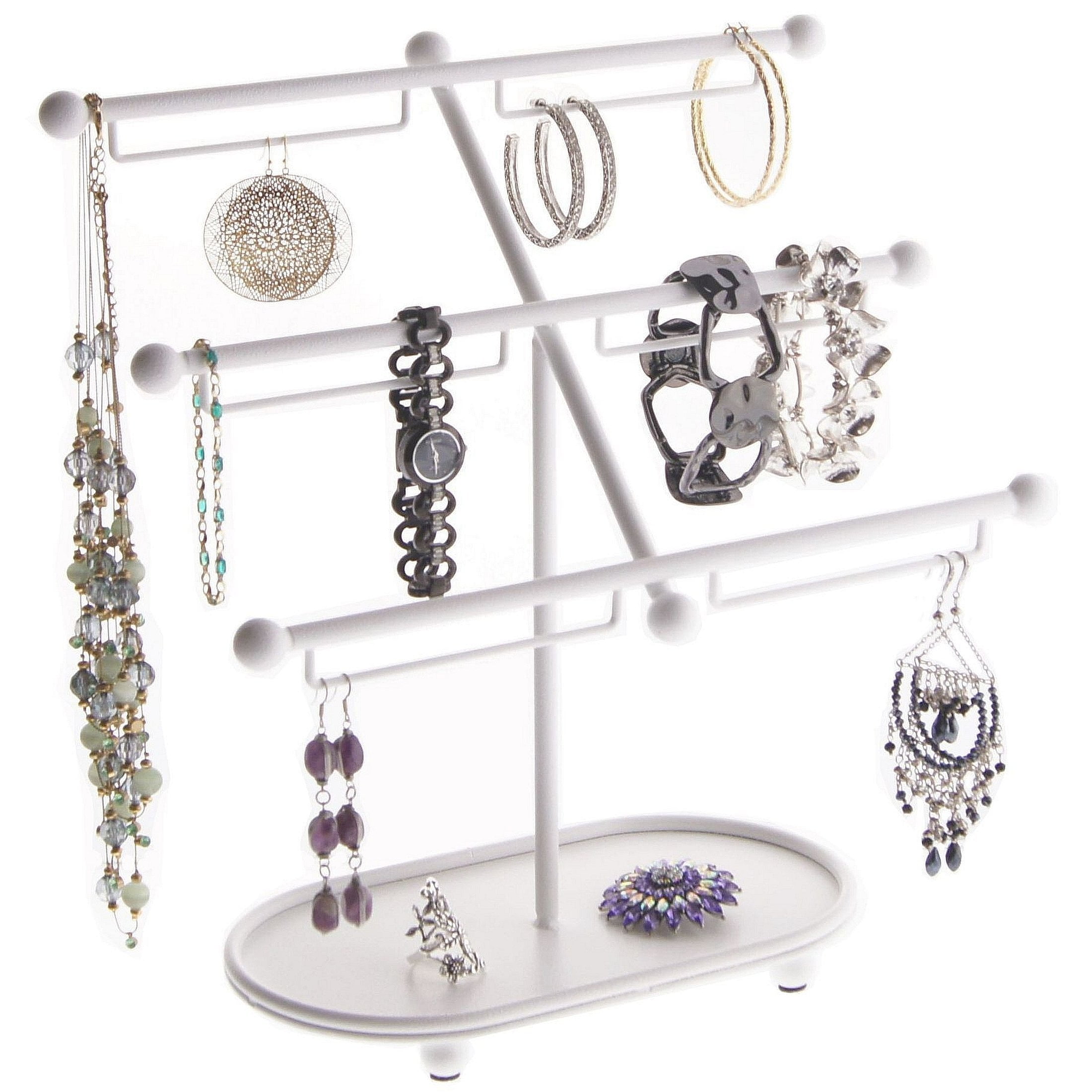 Details about   Earring Holder Display Rack Hook Jewelry Necklace Ring Organizer Hanging Stand 