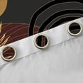thumbnail image 4 of Manfei Boho Sun and Leaf Blackout Curtains Set of 2 (52x84 Each), Mid Century Geometric Curtain, Black and Gold, 4 of 6