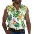 thumbnail image 2 of Sentmoon Vêtements pour Hommes et Débardeurs d'Été Sans Manches à Col Rabattu pour Hommes avec Imprimé avec Poches Compression Ample Grande Taille Gilets pour Hommes Vêtements d'Extérieur Hawaii pour Mode Urbaine Décontracté Vert TTTG, 2 of 5