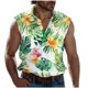 thumbnail image 2 of Camiseta sin mangas con cuello vuelto para hombre, estilo informal, a la moda, con estampado, cuello vuelto, sin mangas, bolsillos, deportiva, de poliéster, 2 of 5
