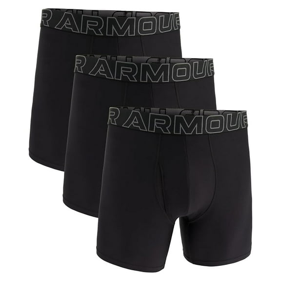 Under Armour Performance Tech Solid 6" Boxer Briefs - Black - Size: Large