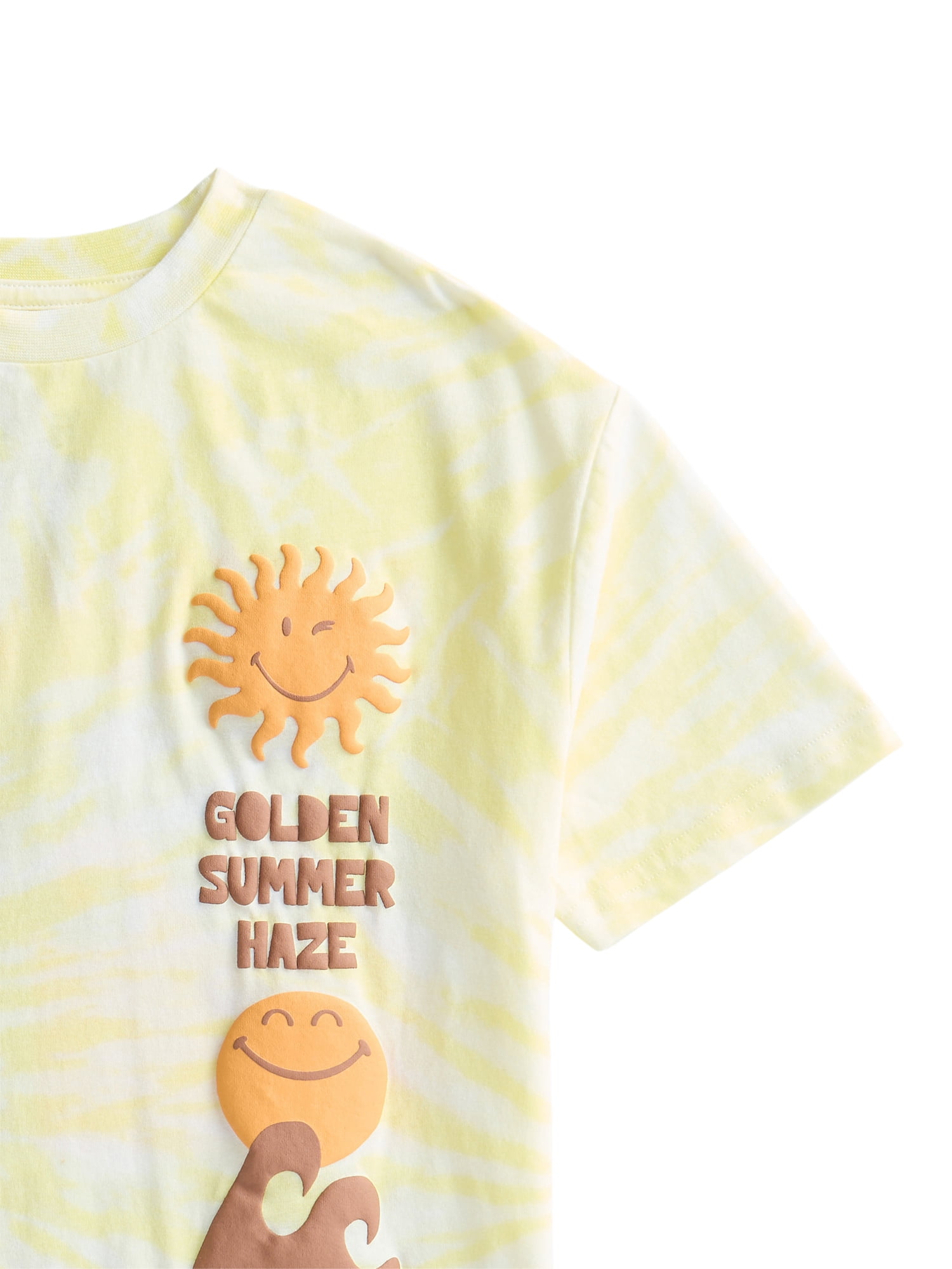 Smiley World Boys Cotton Tie-Dye Wash Tee Graphic T-Shirt with Short Sleeves, Sizes XS-2XL