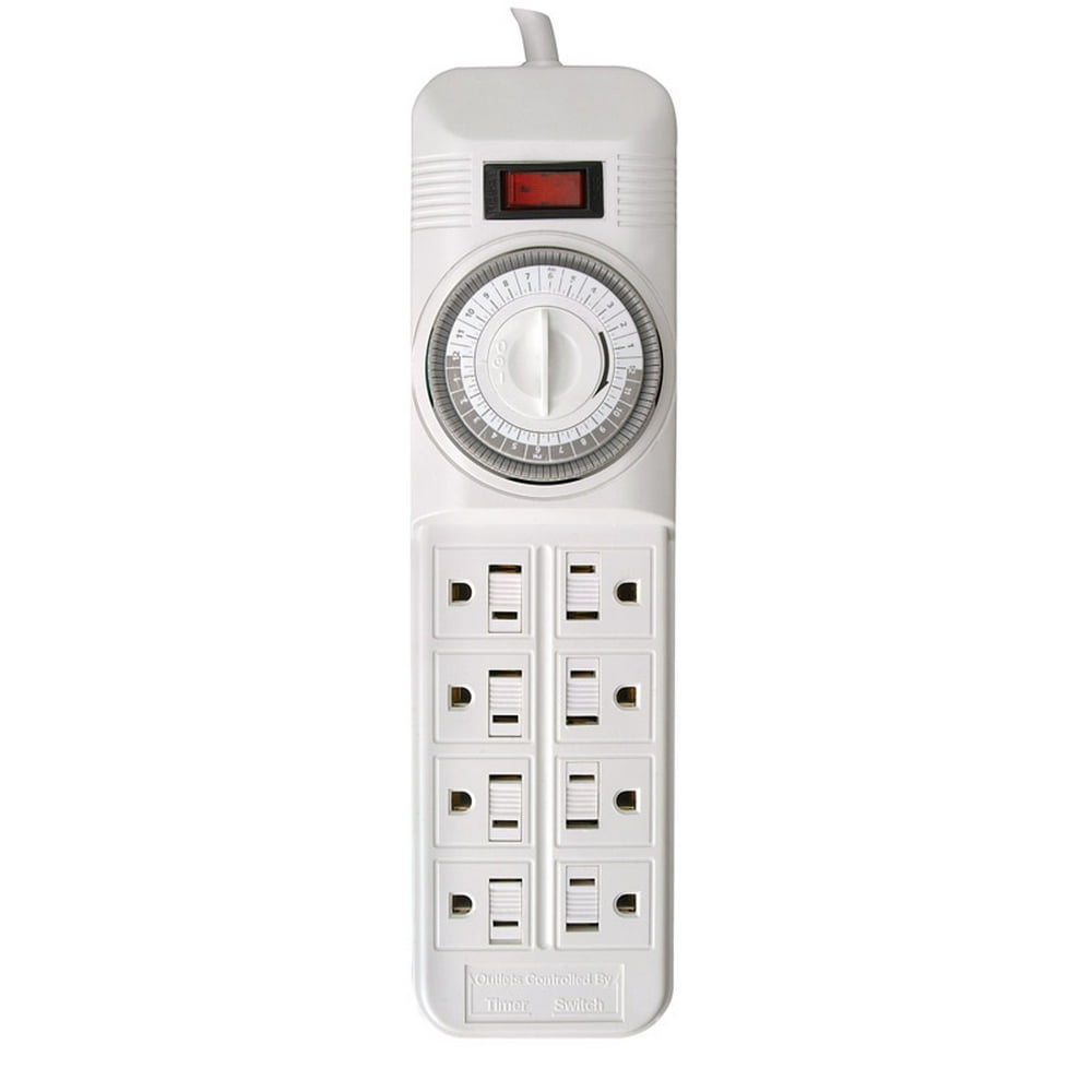Woods Indoor 8 Outlet Timer Power Strip 125 Volts