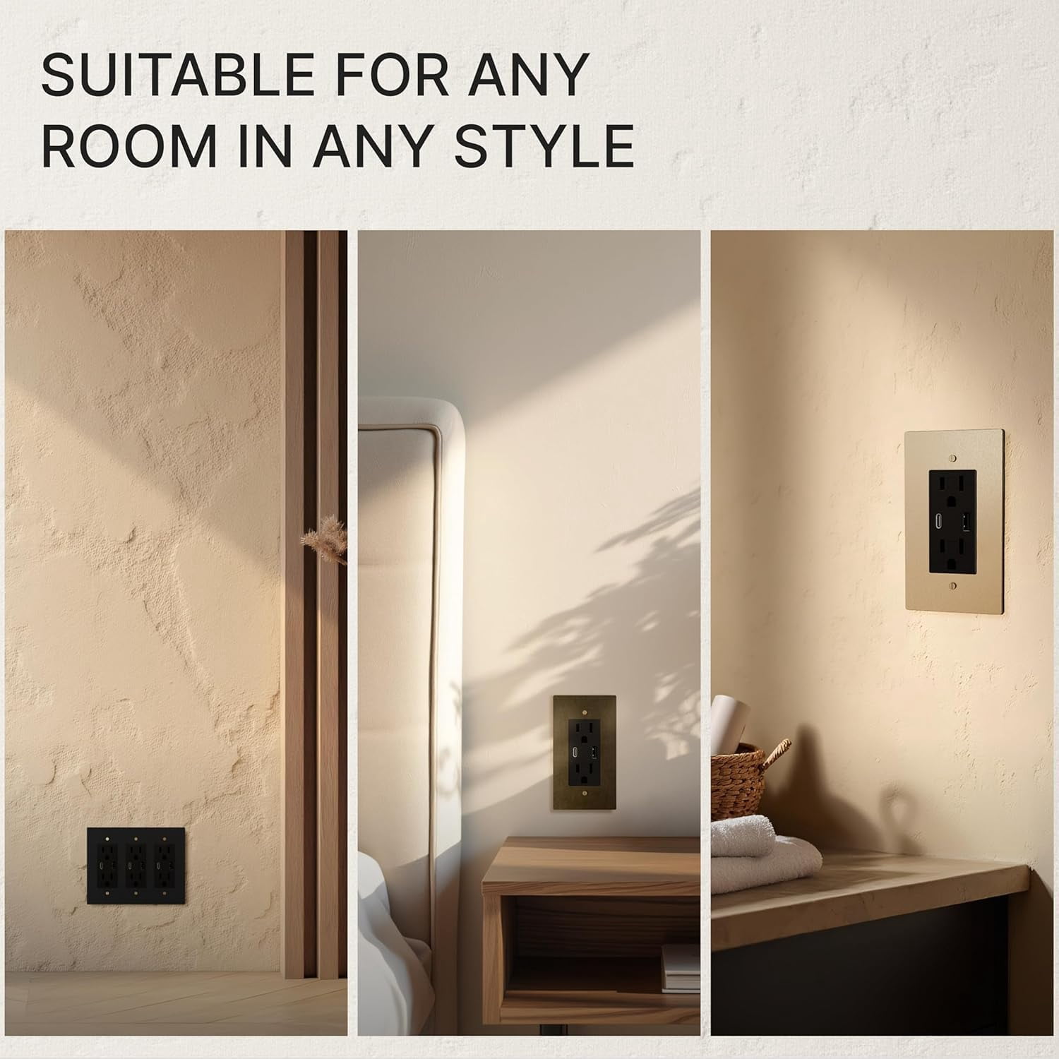 Solid Brass Outlet – Decorative Wall Plate for Standard Electrical Outlets – UL Listed | Residential & Commercial Use - Durable Heavy-Duty Brass, Easy Installation | 120 VAC - US Style