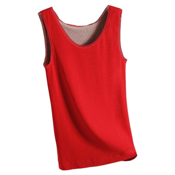 Minnieouse Ropa térmica gruesa de cuello para mujer, ropa térmica ajustada para estudiantes y niñas, camisa cálida de estilo informal, Ropa interior Rojo