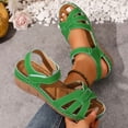 thumbnail image 6 of Dakaela Women's Platform Wedge Sandals Comfortable Arch Support Ankle Strap Summer Casual Orthotic Walking Shoes for Beach Travel Size 6-10 Green, 6 of 9