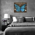 thumbnail image 6 of Farmhouse Blue Butterfly Flower Decor Wall Art Rustic Butterfly God Says You Are Pictures Wall Decor Canvas Painting Prints Artwork Home Decorations Framed for Bathroom Bedroom Living Room 16"x12", 6 of 6