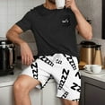 thumbnail image 2 of Ensembles de Pyjamas 2 Pcs pour Hommes Ultra Doux Texturés Costumes Athlétiques Extensibles Col Rond Manches Courtes Chemises Athlétiques Extensibles Séchage Rapide Vêtements de Détente Shorts Ensembles d'Été Hommes 2 Pcs Chemise de Nuit, 2 of 6