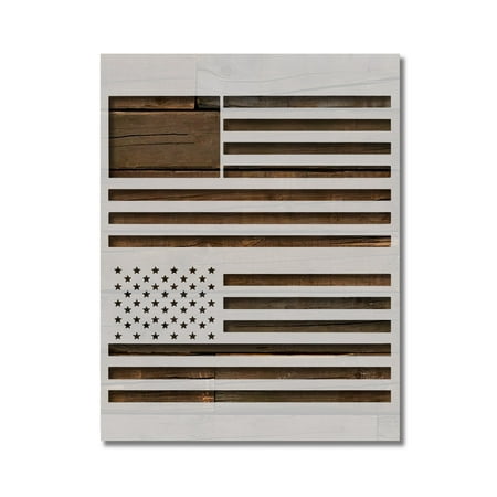 USA US American Flag Stencil Template Reusable 8.5 x 11 for Painting on Walls, Wood, Etc. By Stencilville