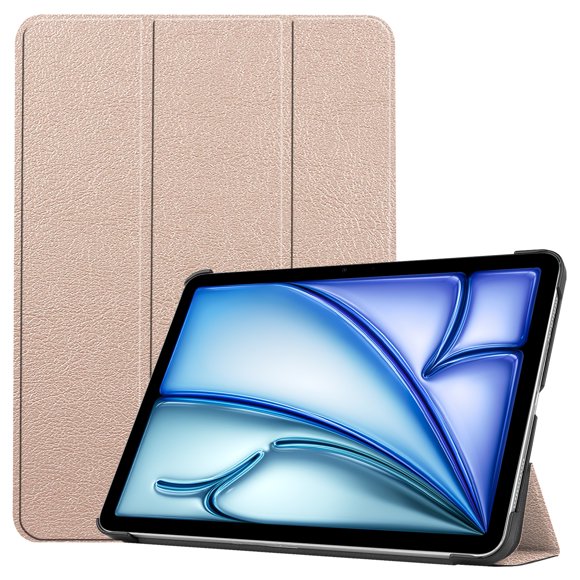 Allytechgroup iPad Air 11 M3 M2 2025 2024 Case, Slim Flip Smart Cover Auto Sleep Wake Multi Angle Veiwing Stand Shockproof Case for Apple iPad Air 11 inch 2025 2024, Gold