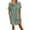 Dark Green #032, variant on Mohiass Women's Summer Cotton Shirt Dress Short Sleeves Button Down Knee Length Dresses Casual Loose Mini Dress with Pockets Light Blue M
