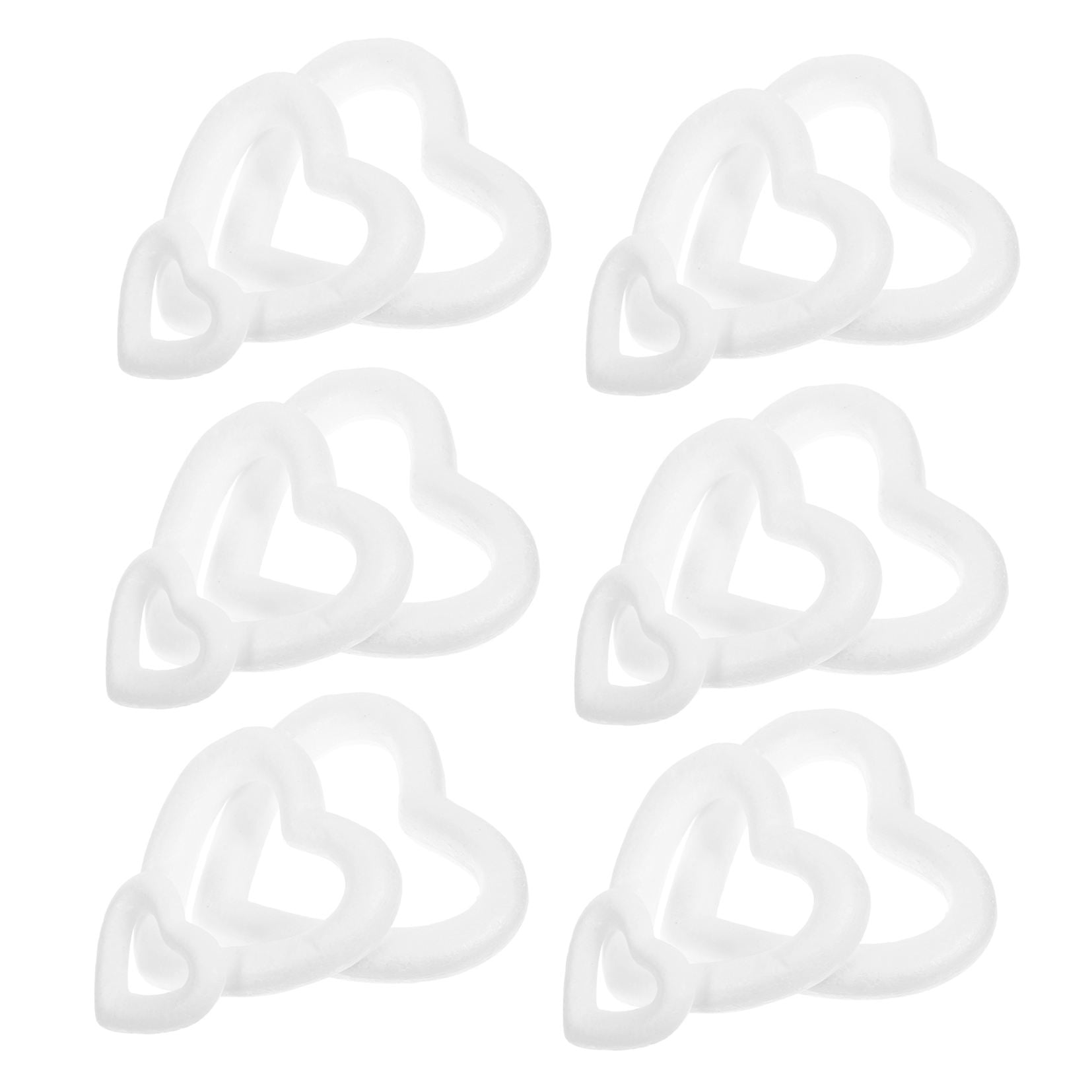 TAILTOSS Heart Foam Form White Craft Foam for Wedding and Valentine Decorations 18Pcs