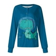 thumbnail image 2 of SKSloeg Women Nurse Jackets, Women Long Sleeve Pocket Working Stand-up Collar Cute Animals Pattern Single-breasted Protective Cardigan Jacket Top Blue 3XL, 2 of 4