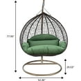 thumbnail image 5 of LeisureMod Hanging Swing Chair Two-Person Seater Egg Chair Brown Frame in Teardrop Design with Armrest Removable Zippered Washable Polyester Cushion Cover for Indoor and Patio Recluse Collection, 5 of 10