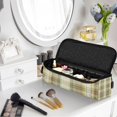 thumbnail image 4 of Hair Tools Storage with Heat Resistant Mat- Light Green Check Pattern Printed Curling Iron Travel Bag/Flat Iron Case for Women, 4 of 8