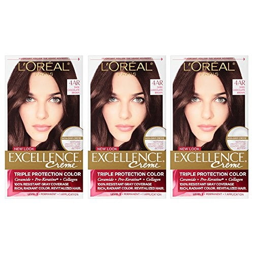 L'Oreal Paris Excellence Creme Hair Color, Dark Chocolate Brown (Pack of 3) L'Oreal Paris Excellence Creme Hair Color, Dark Chocolate Brown (Pack of 3)