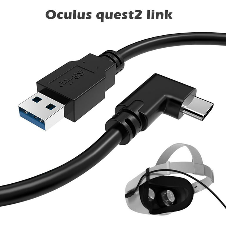 16ft Cable for Oculus Quest Link 3.2 Type-C Right Angle to USB A Charging  Cable Cord 5M 