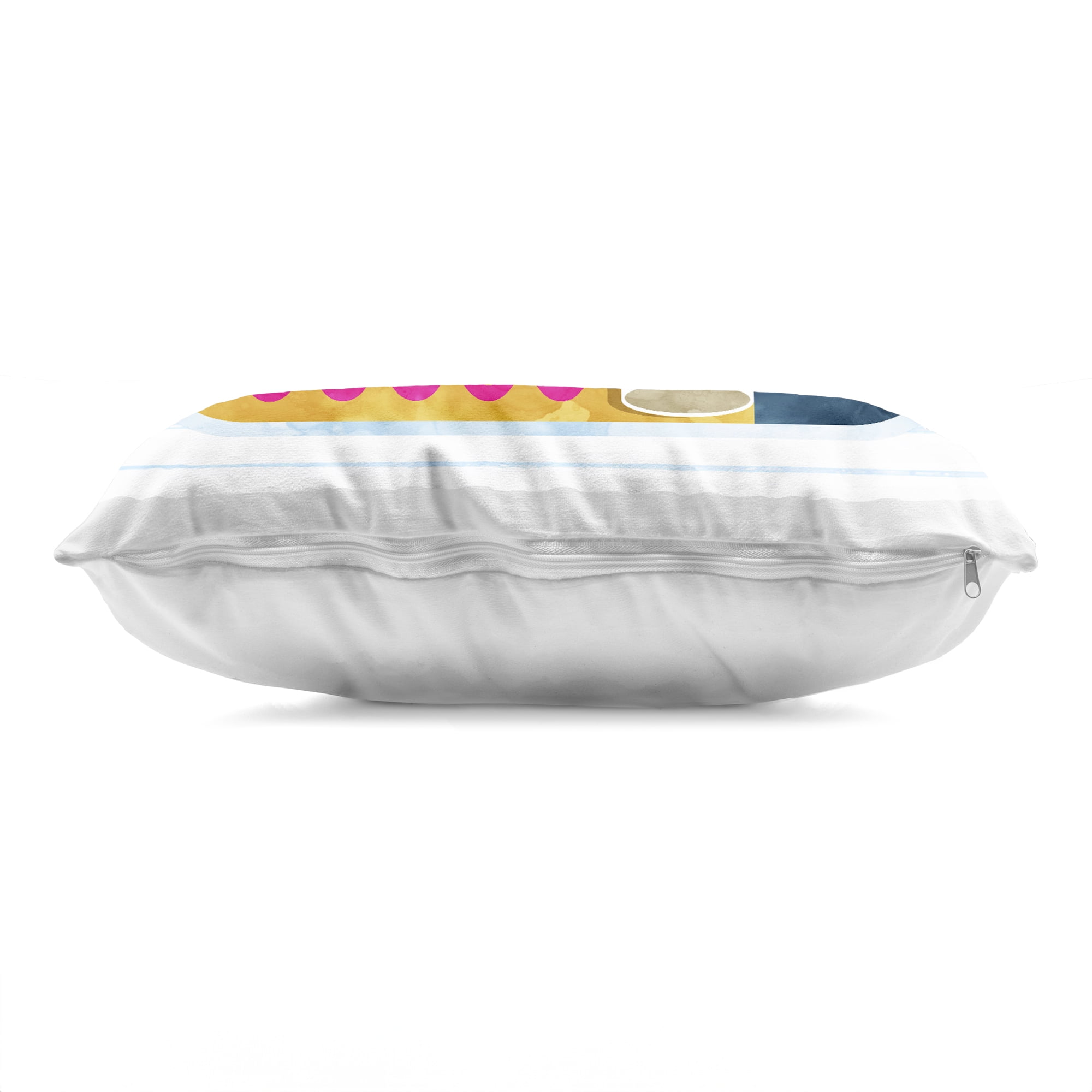 Stupell Industries Yellow Sardine Tin over Stripes Decorative Printed Throw Pillow, design by Daphne Polselli