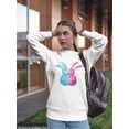 thumbnail image 2 of Pink And Blue Rabbits Sweatshirt Women -Image by Shutterstock, Female Large, 2 of 4