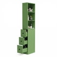 thumbnail image 4 of LAUSAINT HOME Bathroom Storage Cabinet, Tall Thin Green Storage with 2 Adjustable Shelves & 3-level Drawers for Home, Kitchen, 4 of 12
