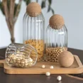thumbnail image 4 of Cork Stopper Transparent Glass Sealed jar High Borosilicate Glass can Kitchen Food Tea Candy Coffee Beans spices Storage Tank, 4 of 9