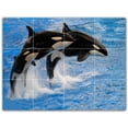 thumbnail image 1 of Picture-Tiles.com: Whale Ceramic Tile Wall Mural WAL501194-43XL. 48"W x 36"H using (12) 12" x 12" Ceramic Tiles-Satin Finish, 1 of 3