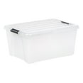 thumbnail image 2 of IRIS 42 L Plastic Storage Bins with Lids Clear Latching Stackable Totes, 4 Pack, 2 of 10